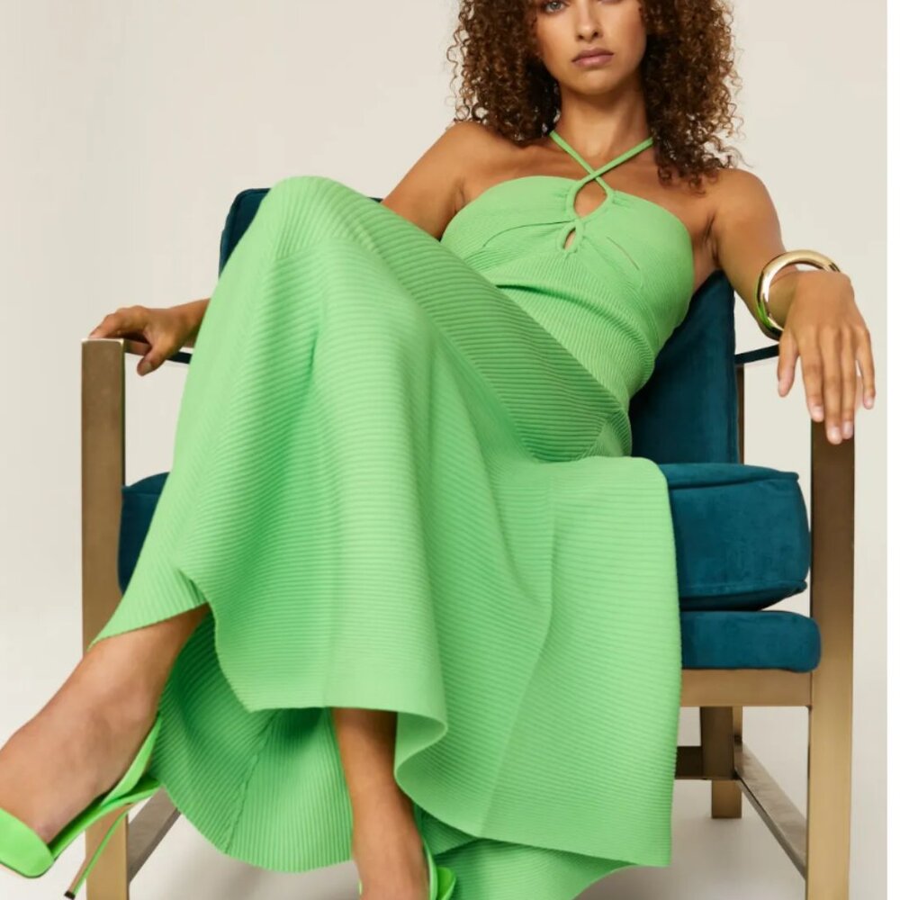 💚 A.L.C.-Agave Green Ribbed Set – Ana Bra + Asymmetric Skirt